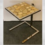 Natural Semiprecious Yellow Agate Side table with Ms Base perfect for modern interiors