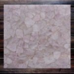 Natural Semiprecious Rose Quartz Stone Table Top For Any Living Space (12inch)