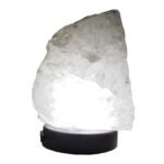 Natural Stone Crystal Quartz White Quartz lamp with Metal led Light Base for Positive Energy. (Crystal Quartz)