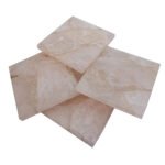Natural Agate Stone Coaster for Set of 4 pcs Table Ware for Decoration, Cup Mat,Coasters for Dining Table hot pots(White Quartz)