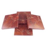 Natural Agate Stone Coaster for Set of 4 pcs Table Ware for Decoration, Cup Mat,Coasters for Dining Table hot pots(Red Jesper)