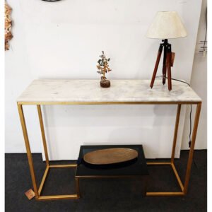 WHITE MARBLE CONSOLE TABLE
