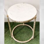 Elegant Marble Side table with Ms Base perfect for modern interiors