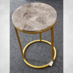 Natural Semiprecious Smoky Quartz Side table with Ms Base perfect for modern interiors