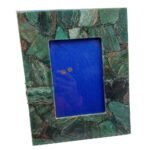 Natural Agate Semiprecious Stone photoframe for home decor (Green Jade)