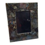 Natural Agate Semiprecious Stone photoframe for home decor (Labradorite)