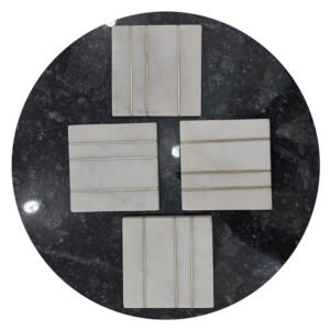 WHITE MARBLE WITH INLAY WORK  COASTER