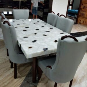 BLACK & WHITE AGATE TABLE TOP