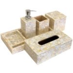 MOP (Mother of Pearl) Set of 6 Pcs Bathroom Decor Arts