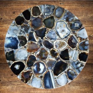 BLACK AGATE ROUND TABLE TOP