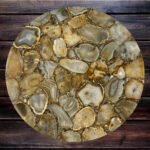 Natural Semiprecious Yellow Agate Stone Table Top For Any Living Space (12inch)