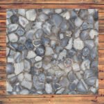 Natural Semiprecious Grey Agate Stone Table Top For Any Living Space(12inch)