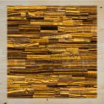 Natural Semiprecious Tiger Eye Stone Table Top For Any Living Space (12inch)