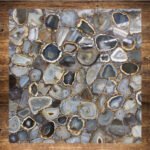 Natural Semiprecious Mix Agate Stone Table Top For Any Living Space(12inch)