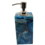 Natural Blue Agate Semiprecious Stone Liquid Soap Dispenser,Sanitizer Dispenser,Lotion,Shampoo Dispenser 250ml