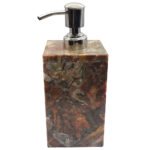 Natural Red Petrified Semiprecious Stone Liquid Soap Dispenser,Sanitizer Dispenser,Lotion,Shampoo Dispenser 250ml