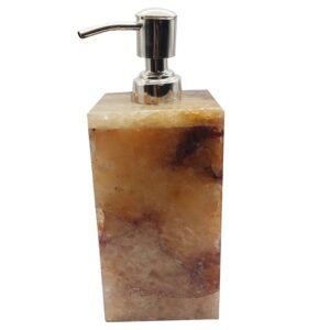 AGATE SOAP DISPENSER NATURAL BROWN QUARTZ STONE