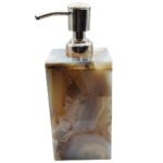 Natural Grey Agate Semiprecious Stone Liquid Soap Dispenser,Sanitizer Dispenser,Lotion,Shampoo Dispenser 250ml