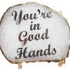 Motivational on Natural Agate Semiprecious Stone with Gold Electroplating on Border with Stand - Image 2