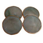 Natural Agate Stone Coaster for Set of 4 for Table Ware for Decoration, Cup Mat, Coasters for Dining Table for hot pots(Green Aventurine)