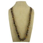 Natural Stone Tiger Eye Necklace mala 8mm Beads Size, 28 inch. for Men Women Others