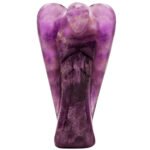 Natural 5cm Crystal Stone Carved Guardian Angel Statue for goodluck,Peace, Home Decoration and Gifting (Amethyst)