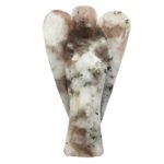 Natural 5cm Crystal Stone Carved Guardian Angel Statue for goodluck,Peace, Home Decoration and Gifting (White Rainbow)