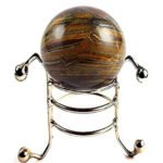 Natural Tiger Eye  Stone 55mm for Reiki Healing Crystal Stone Ball with Stand for Vastu Correction
