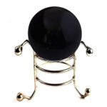 Natural Black Obsidian Stone 40-45mm for Reiki Healing Crystal Stone Ball with Stand for Vastu Correction