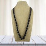 Natural Stone Black Obsidian Necklace mala 8mm Beads Size, 28 inch. for Men Women Others