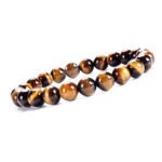 Natural semiprecious stone bracelet for reiki healing and crystal healing for men women and girls (Tiger Eye)