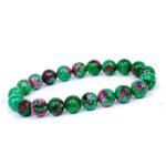 Natural semiprecious stone bracelet for reiki healing and crystal healing for men women and girls (Ruby Zoisite)