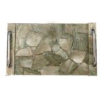 Natural Green Aventurine Agate Semiprecious Stone Serving Tray