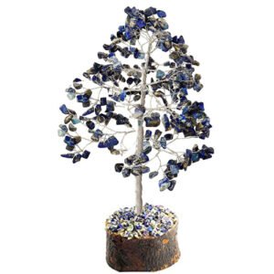 LAPIS LAZULI STONE CHIPS WITH SILVER WIRE TREE