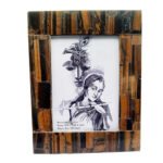 Natural Agate Semiprecious Stone photoframe for home decor (Tiger Eye)