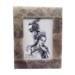Natural Agate Semiprecious Stone photoframe for home decor (Smoky Quartz)