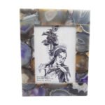 Natural Agate Semiprecious Stone photoframe for home decor (Purple Agate)