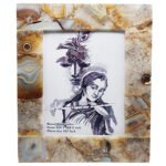 Natural Agate Semiprecious Stone photoframe for home decor (Yellow Agate)