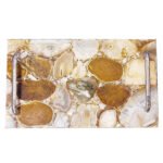 Natural Yellow Mix Agate Semiprecious Stone Serving Tray