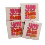 Printed MDF Wooden Coasters set of 4pcs for Home and Kitchen Dining Table Decor Square Coasters Kitchen Decorative Items Table Decoration Home Decor