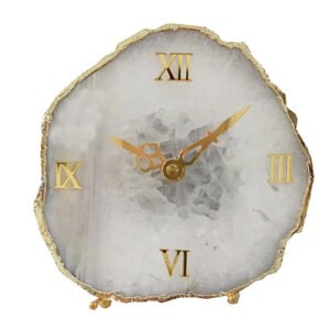 NATURAL AGATE TABLE CLOCK 10-12CM