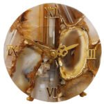 Semiprecious Stone Table Clock for Home décor ( Mix Agate)