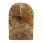 Semiprecious Table Clock for Home Decor,Table Decor,Diwali Gifts (Brown Quartz)