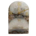 Semiprecious Table Clock for Home Decor,Table Decor,Diwali Gifts (Grey Agate)