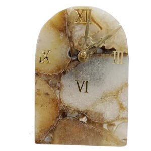 NATURAL AGATE TABLE CLOCK 10×16 CM