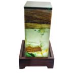 Natural Agate Stone Lamp with Metal LED Light Decorative Home Decor Product (Green Jade)