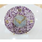 Natural 6inch Semiprecious Stone chips table clock (Amethyst)