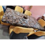 Natural Semiprecious Black Agate Stone Dinning Table for Elegant Dining Spaces(Price on Request)