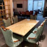 Natural Semiprecious Salenite Stone Dinning Table for Elegant Dining Spaces(Price on Request)