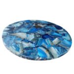 Natural Semiprecious Agate Table top (Blue Agate 10.5inch)